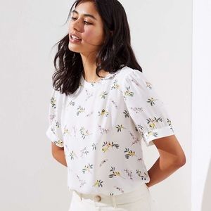 Loft white printed blouse